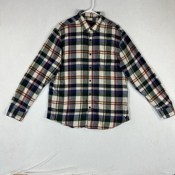 American Eagle Long Sleeve Button Up Flannel Shirt Mens XL Classic Fit Plaid Top - Picture 2 of 11